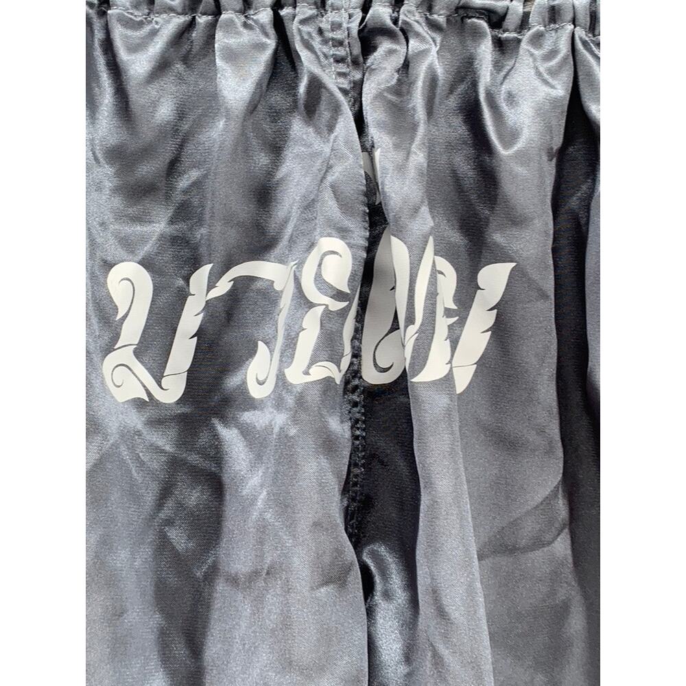 PK BOXING AMANPURI Men's Gray Smocked Pull-On Sport Maui Thai Boxing Shorts SZ L - Picture 5 of 9